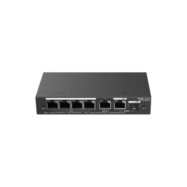 6-Port Gigabit Smart Cloud Managed PoE Switch (Ruijie) | RG-ES206GS-P — Transmission available in Singapore from JHU Tech