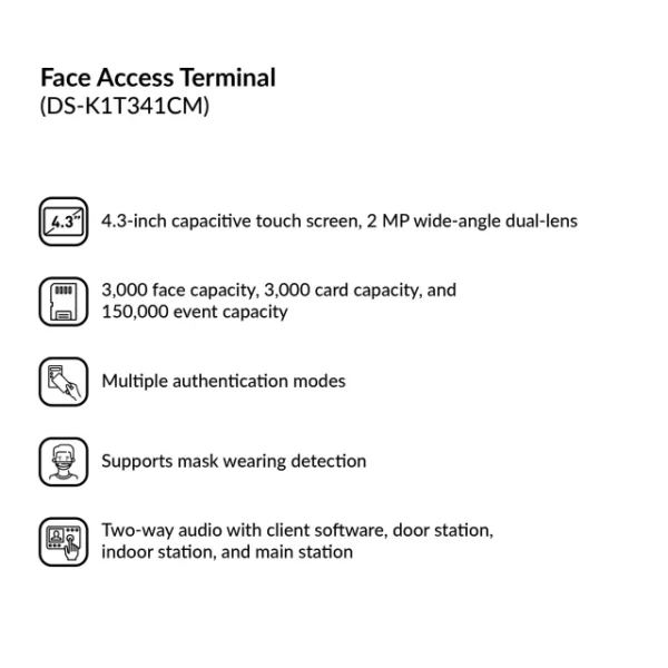 Value Series Face Access Terminal | DS-K1T341CM - Image 3