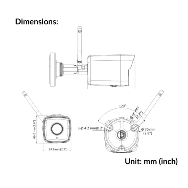 2MP Outdoor Fixed Bullet Network Camera with Build-in Mic | DS-2CV1021G0-IDW1 - Image 4