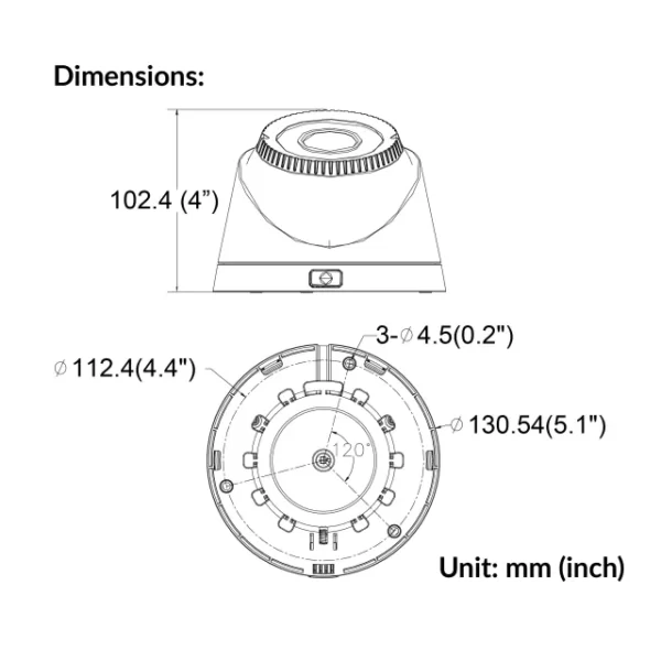 2MP Manual Varifocal Turret Camera | DS-2CE56D0T-VFIR3F - Image 5