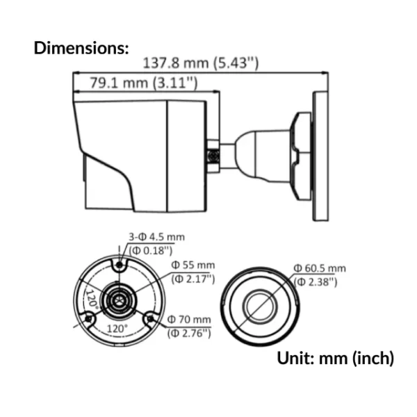2MP Outdoor Fixed Mini Bullet Camera | DS-2CE16D0T-IRF - Image 4