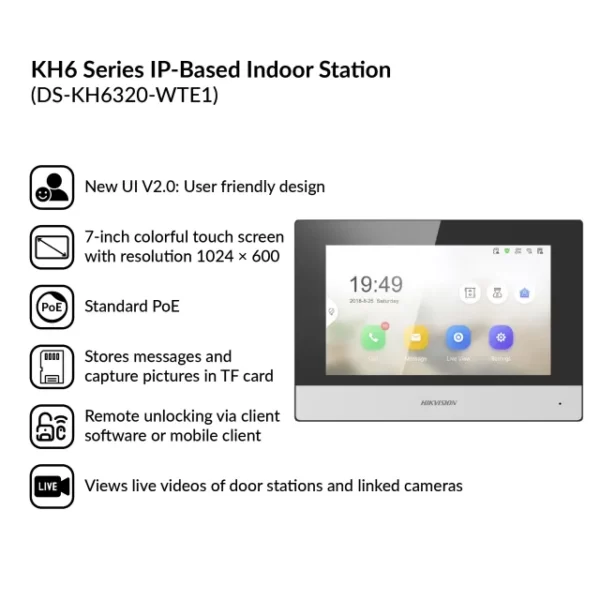 KH6 Series IP-Based Indoor Station | DS-KH6320-WTE1 - Image 5