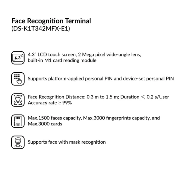 Face Recognition Terminal | DS-K1T342MFX-E1 - Image 3