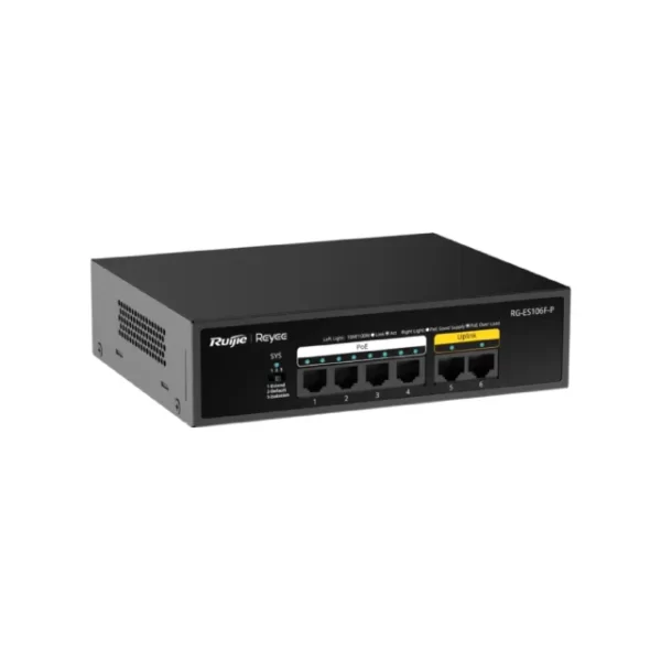 6-Port 10/100 Mbps Unmanaged PoE Switch | RG-ES106F-P - Image 3