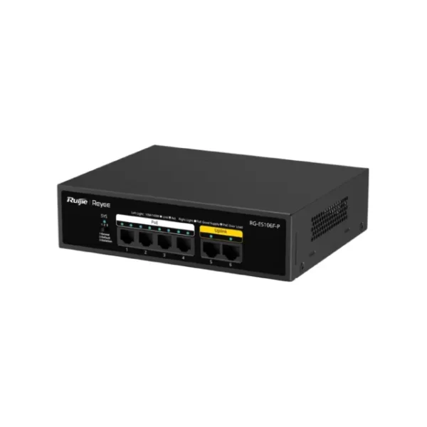 6-Port 10/100 Mbps Unmanaged PoE Switch | RG-ES106F-P - Image 2