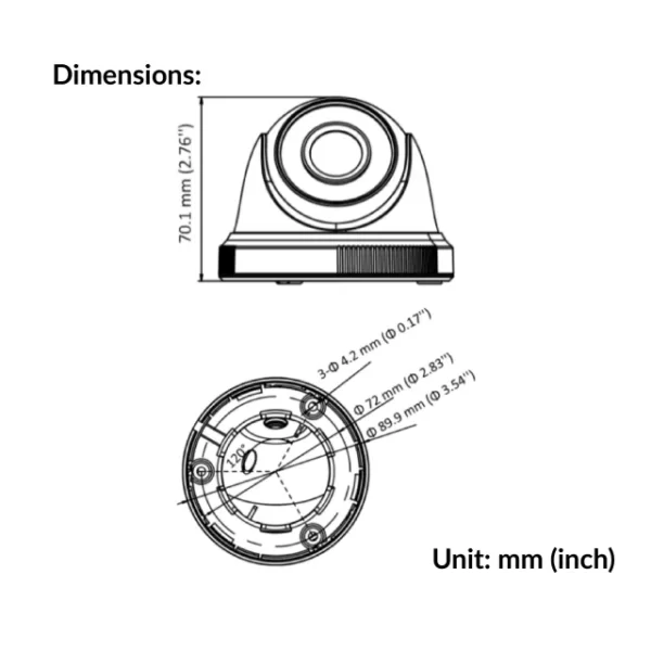 2MP Fixed Turret Camera | DS-2CE56D0T-IRF(C) - Image 3