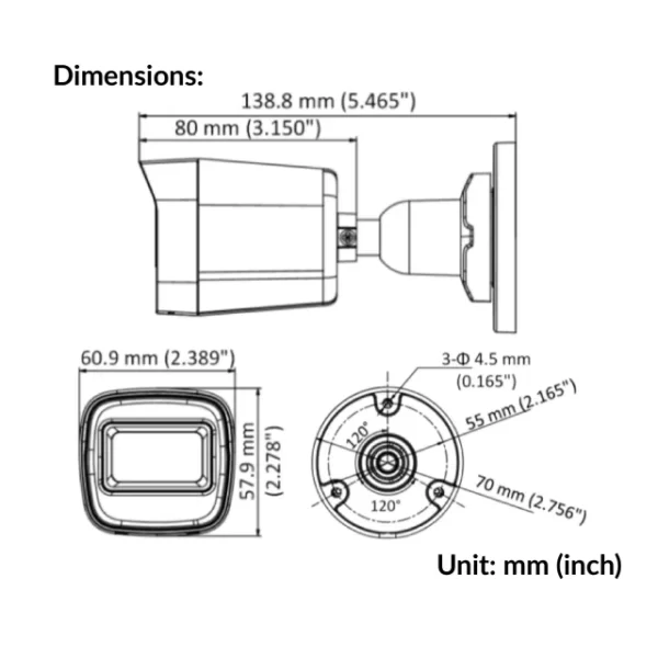 2MP Fixed Mini Bullet Camera | DS-2CE16D0T-EXIF - Image 4