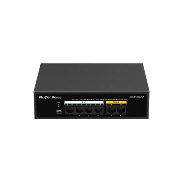 6-Port 10/100 Mbps Unmanaged PoE Switch | RG-ES106F-P