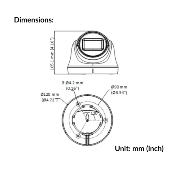 2MP Manual Varifocal Turret Camera | DS-2CE79D0T-VFIT3F(C) - Image 4