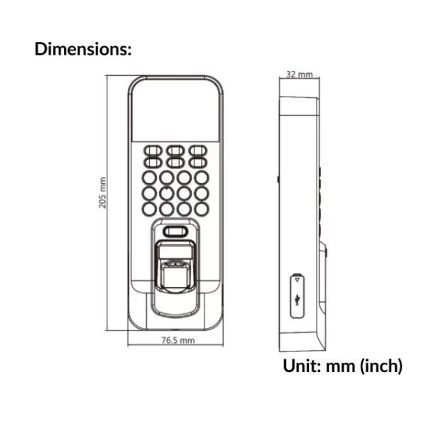 Fingerprint Access Control Terminal | DS-K1T804AMF - Image 4