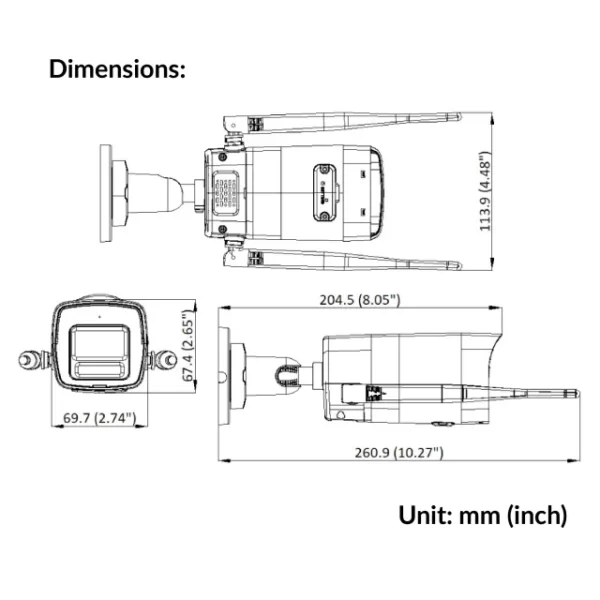2MP Outdoor Wi-Fi Fixed Bullet Network Camera | DS-2CV1023G2-LIDWF - Image 5