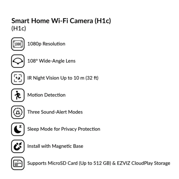 Smart Home Wi-Fi Camera | H1c - Image 3